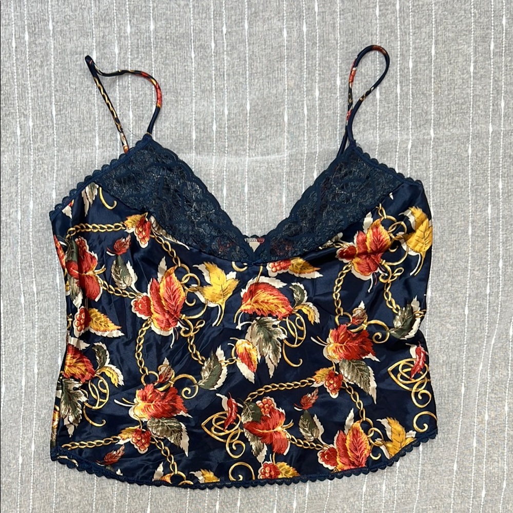 Sellecca Dark Blue Floral Lace Camisole